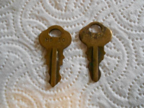 Vintage Brass Gumball Vending Machine Keys, HG9 &amp; HG10, (2), #009
