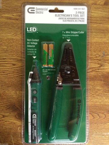 Commercial Electric 2-Piece Electrician&#039;s Tool Set AV VOLTAGE DETECTOR / WIRE ST