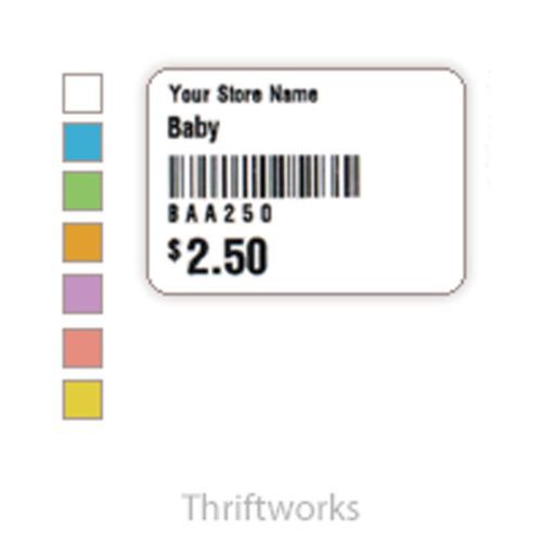 8 rolls of 2,500 white thermal transfer stickers 1.5&#034; x 1&#034; with 1&#034; core for sale