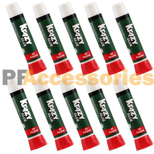 Pack of 10 Krazy Glue All Purpose Super Glue 0.07 oz Instant Repair Original LOT