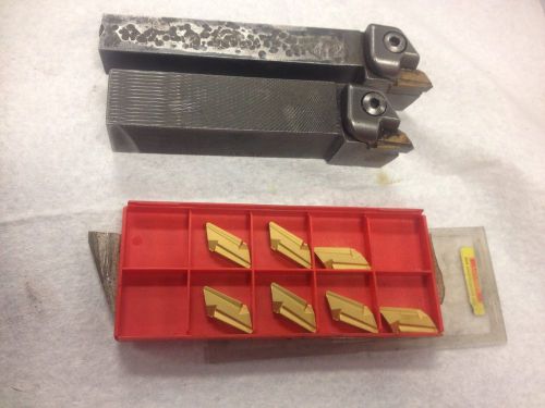 Sandvik lathe tool holder with 3/4&#034; tall shank marked papl 12m &amp; knux inserts for sale