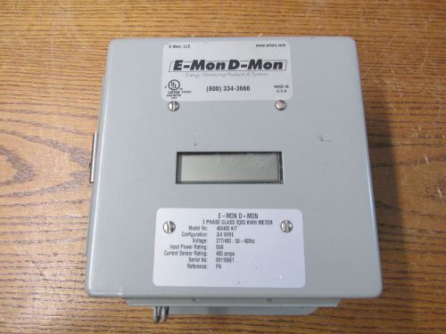 E-mon d-mon 480400 kit 3 phase class 2000 kwh meter 3/4 wire 277/480v 50-400hz for sale