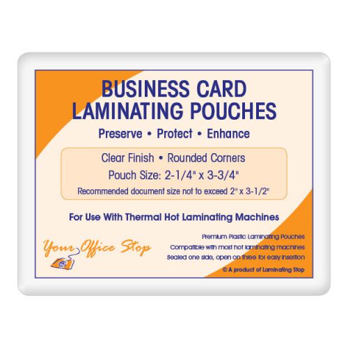 50 Pk 7 MIL Business Card Laminating Laminator Sheets