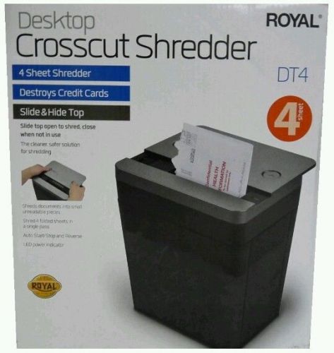 ROYAL Desktop Crosscut 4 Sheet &amp; Credit Card Shredder  DT4