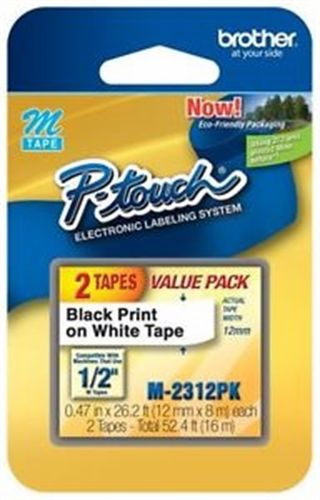 NEW Genuine BROTHER 2 pack M-2312PK Brother Label Tape Cartridge M2312PK