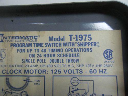 (T2-4) 1 INTERMATIC T-1975 TIME SWITCH