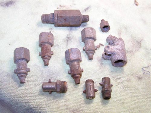 1920&#039;S Hit Miss Auto Tractor Grease Oiler Zerk Fitting Parts Lot 10