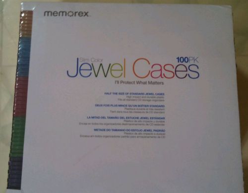 100pk Slim Jewel Cases Colored