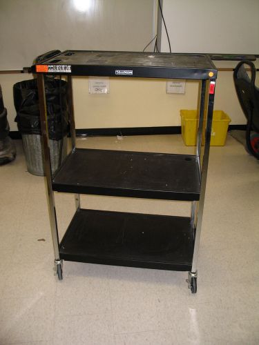 (WMCC-572) AUDIO VISUAL CART, BLACK WITH ELECTRICAL OUTLETS AND 4&#034; CASTERS