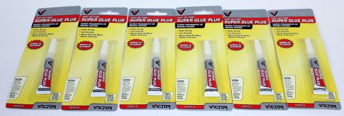 Super glue plus, lot of 6 tubes victor fast setting super glue, new in box for sale