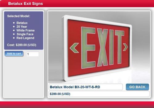 EXIT SIGNS - BETALUX - Model BX-20 Self-Luminous Exit Signs