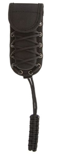 Combat ready cbr002 belt sheath for 5in folder black nylon with braided paracord for sale