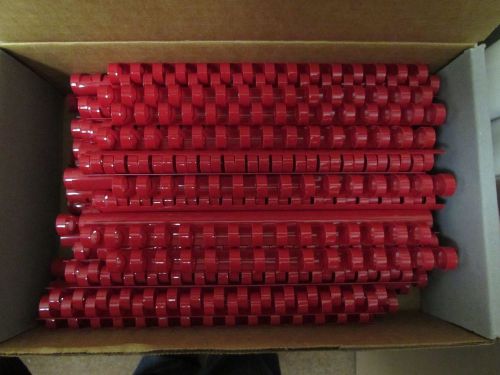 1/2&#034; x 8 1/2&#034; Red GBC Cerlox Plastic 15 Ring Comb Binders 90 count