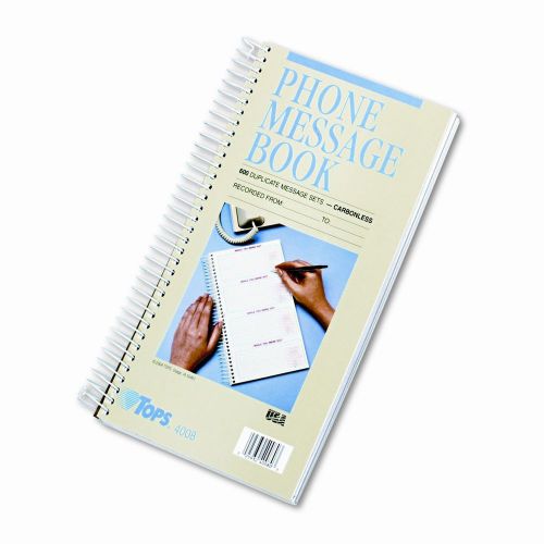 Tops business forms spiralbound message book, carbonless duplicate, 600-set book for sale