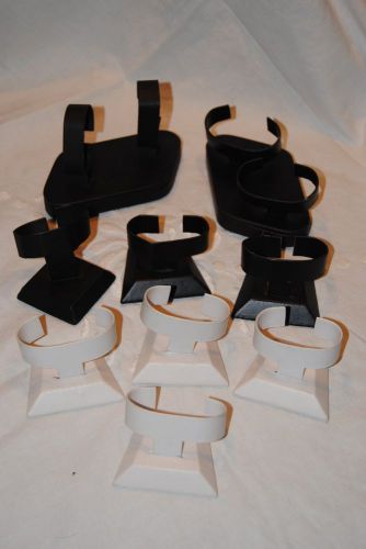 Lot 9 Jewelry Bracelet Watch Display Racks Holder Stand Black Velvet / leather