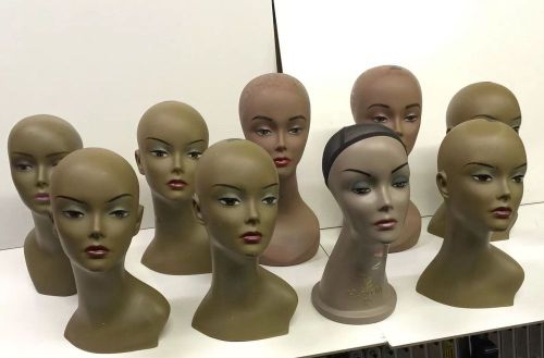 Lot of 10 Mini Mannequin Heads for Retailing Display Wig Stand Hat Scarf #1