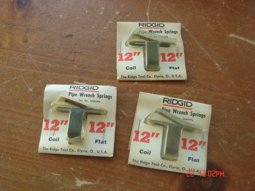 3 New Ridgid 12&#034; Pipe Wrench Coil &amp; Flat Spring Kit  Lot