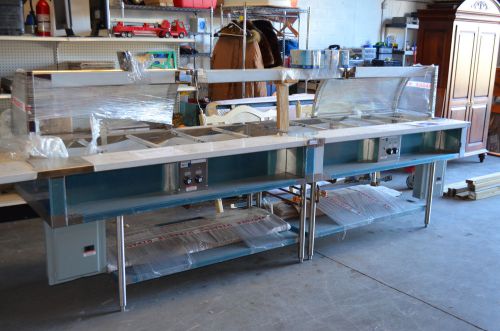 NEW 13&#039; TEN WELL / COMPARTMENT STAINLESS STEEL GLASS FRONT STEAM TABLE 2-PIECE