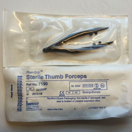 Lot Of 72 Sterile Busse 4&#034; Posi-Grip Disposible Thumb Forceps 7190