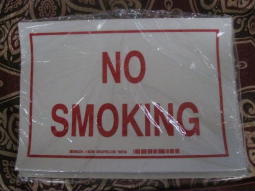 BRADY 80248 No Smoking Sign, 7&#034;x10&#034;, Red/Green, English Text - BRAND NEW