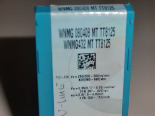 WNMG 080408 MT TT8125 INGERSOLL CARBIDE INSERTS 10pcTIN COAT