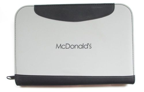 Mcdonalds soft bound vinyl zipper note pad case,  gray and black for sale