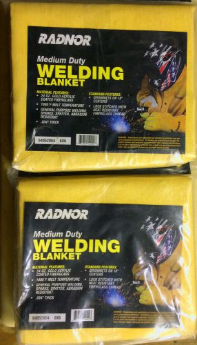 Welding blankets pair 6&#039; x 6&#039; radnor® 24 ounce gold neoprene coated fiberglass for sale