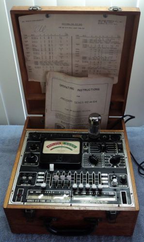 Precision 612 tube tester with manual and shown testing tubes for sale