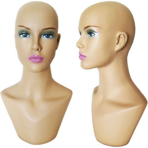 MN-322 Female Display Mannequin Head Form with Bust