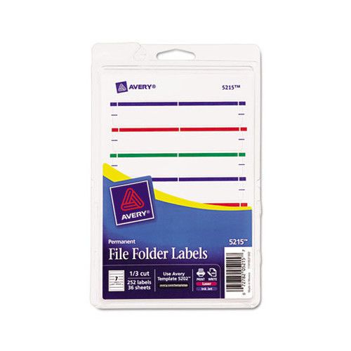 Avery print or write file folder labels white / assorted set of 3 for sale