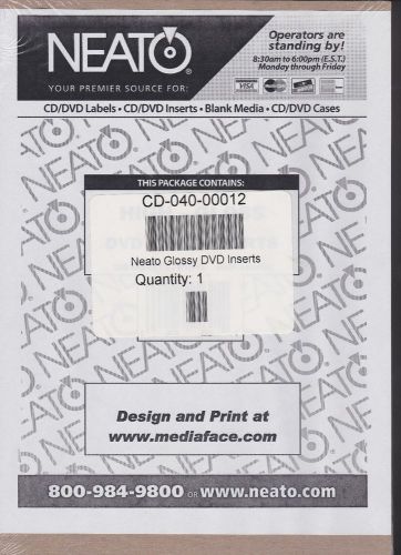 Neato Glossy DVD Inserts – Pack of 100 - CD/DVD Labels, Blank Media, Printable