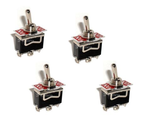 Lot of 4 SPDT ON/Momentary On 15A Toggle Switches 1/2 Mount 2 position