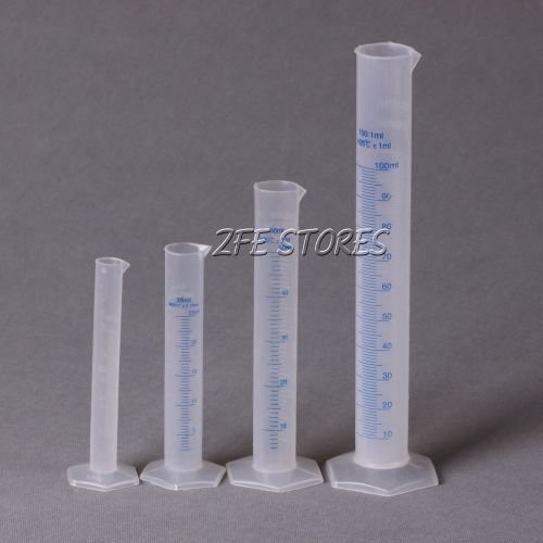 10ml+25ml+50ml+100ml Graduated Laboratory Lab Test Measuring Cylinder Quality