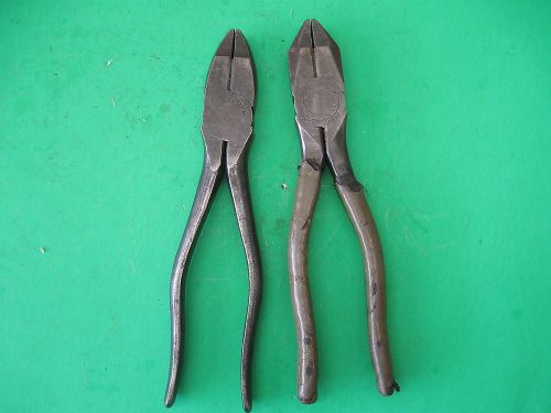 2 vintage m. klein &amp; sons bell system  lineman&#039;s utility combination pliers for sale