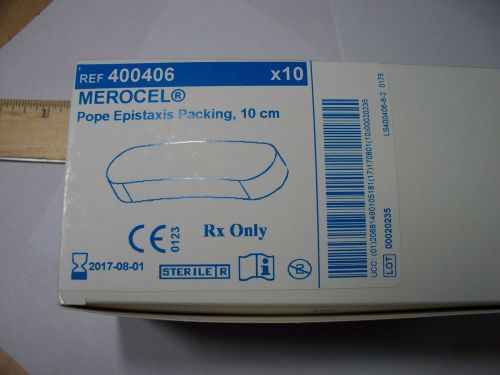 Medtronic 400406 Merocel Pope Epistaxis Packing 10cm ~ Box of 10