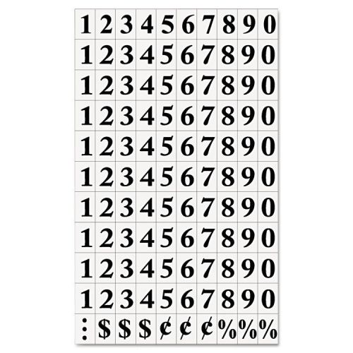 Interchangeable Magnetic Characters, Numbers, Black, 3/4&#034;h