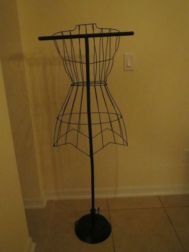 Black Metal Wire Vintage Style Look Dress Form Boutique Mannequin w/ Stand