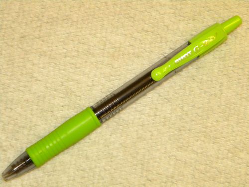 Pilot g2 gel ink lime green fine .7 roller ball pen -free shipping on added pens for sale