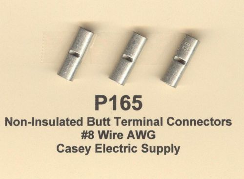 10 non insulated butt terminals connectors uninsulated #8 wire awg molex for sale