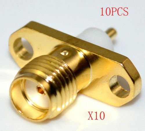 10pcs SMA female with 2 holes flange deck solder RF connector