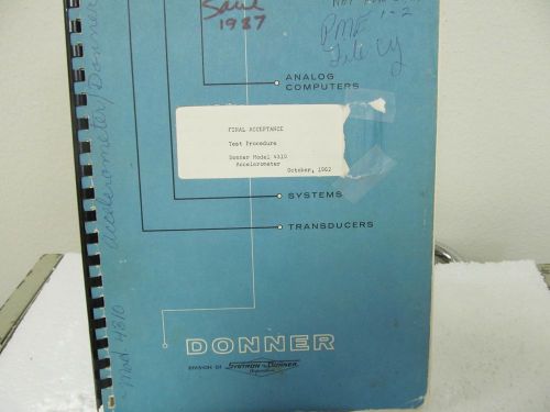 Donner (Systron-Donner) 4310 Accelerometer Test Procedure Manual