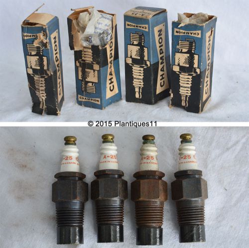 4-lot Vintage Old CHAMPION A-25 SPARK PLUGS New Old Stock Hit and Miss Engine