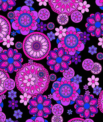 HYDROGRAPHIC WATER TRANSFER PRINT HYDRO DIPPING FILM PINK FLOWERS HIPPIE PEACE