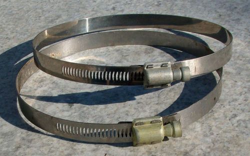 2 vintage m96 aero seal breeze 6&#034; hose pipe clamps stainless steel made usa nos for sale