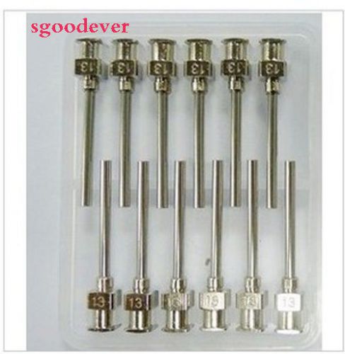 new 1&#034; 12-23G 12pcs Blunt Stainless Steel Dispensing Syringe Needle Tips