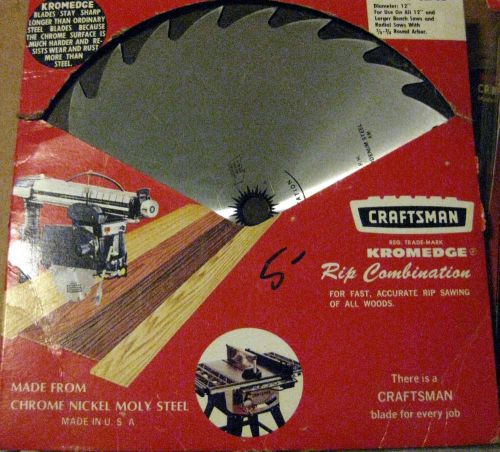 Lightly used 12&#034; craftsman kromedge rip combination saw blade, 3/4&#034; arbor for sale