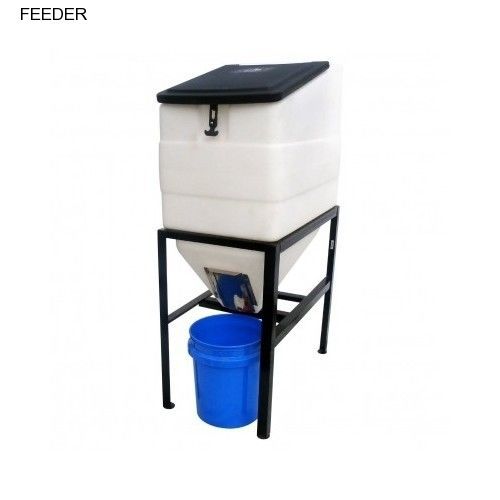 Livestock plastic feed bin with stand steel fresh food slide drain for sale