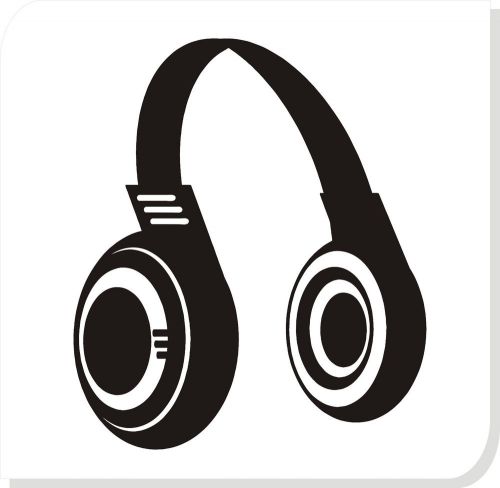 headphone in silhouette vinyl creative graphic decal car window sticker #32