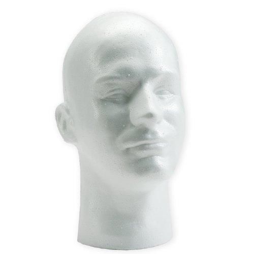 Male Mannequin White Styrofoam Head New