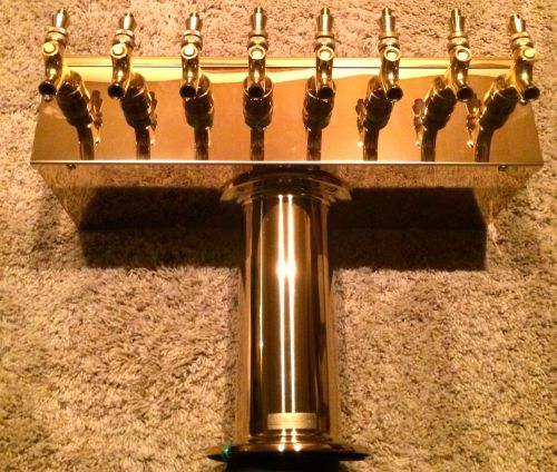 Draft Beer Tower -T STYLE- 8 Faucets -PVD Brass- Air cooled (NEW!) MICROMATIC